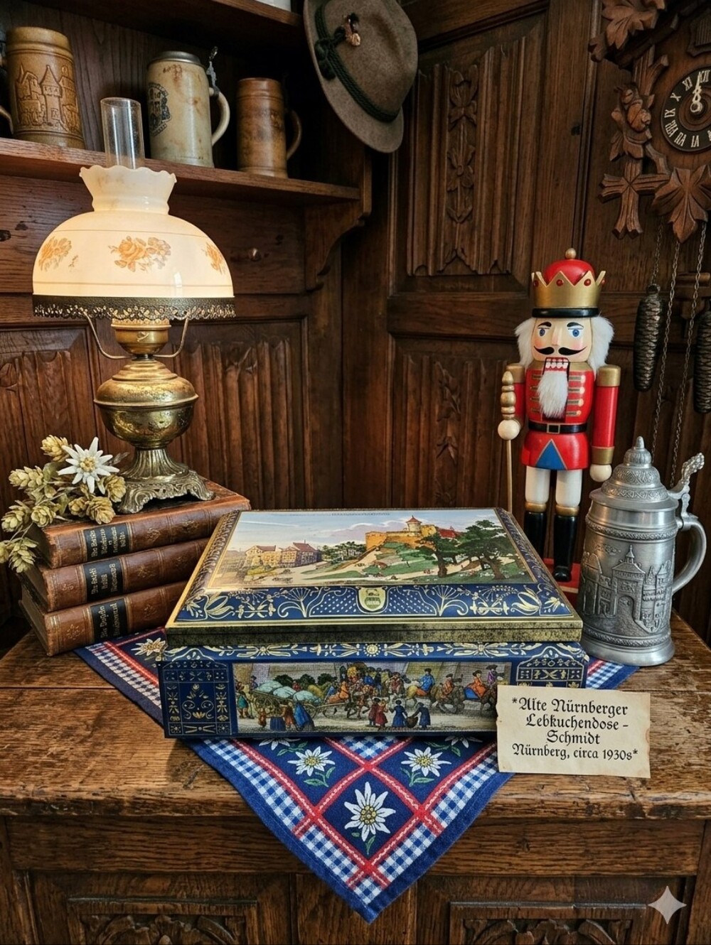 ​Vintage E. Otto Schmidt Large Lebkuchen Tin Chest